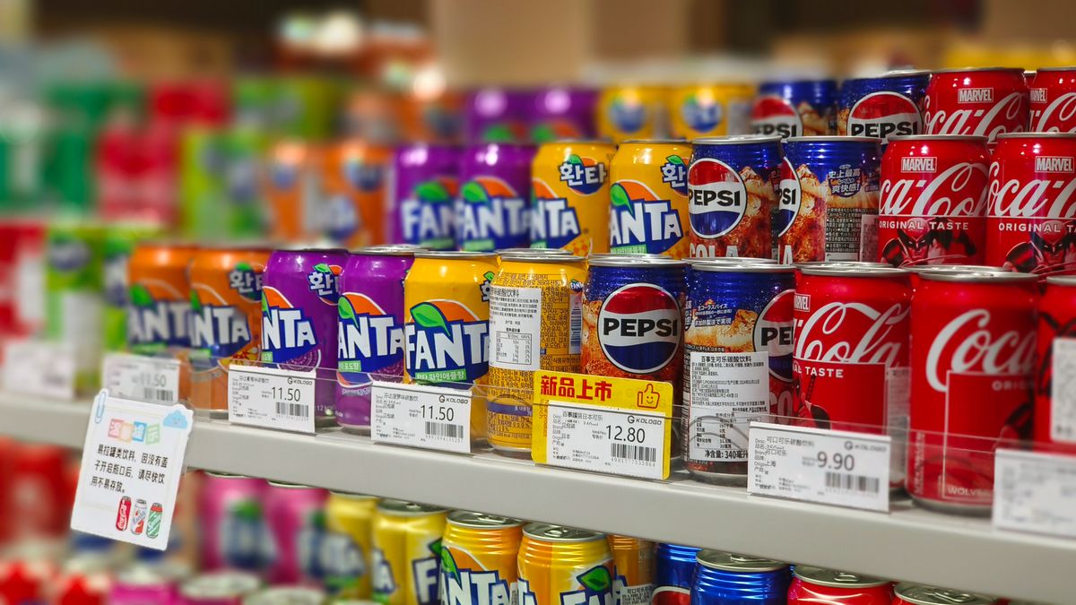 Retail shelf with visible price tags